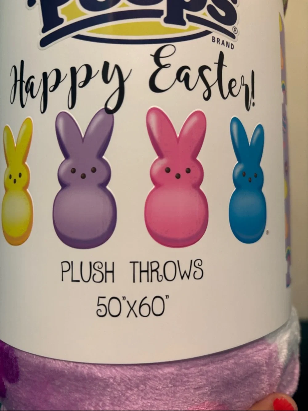 Peeps Happy Easter Plush Throw - Lavender Multicolor